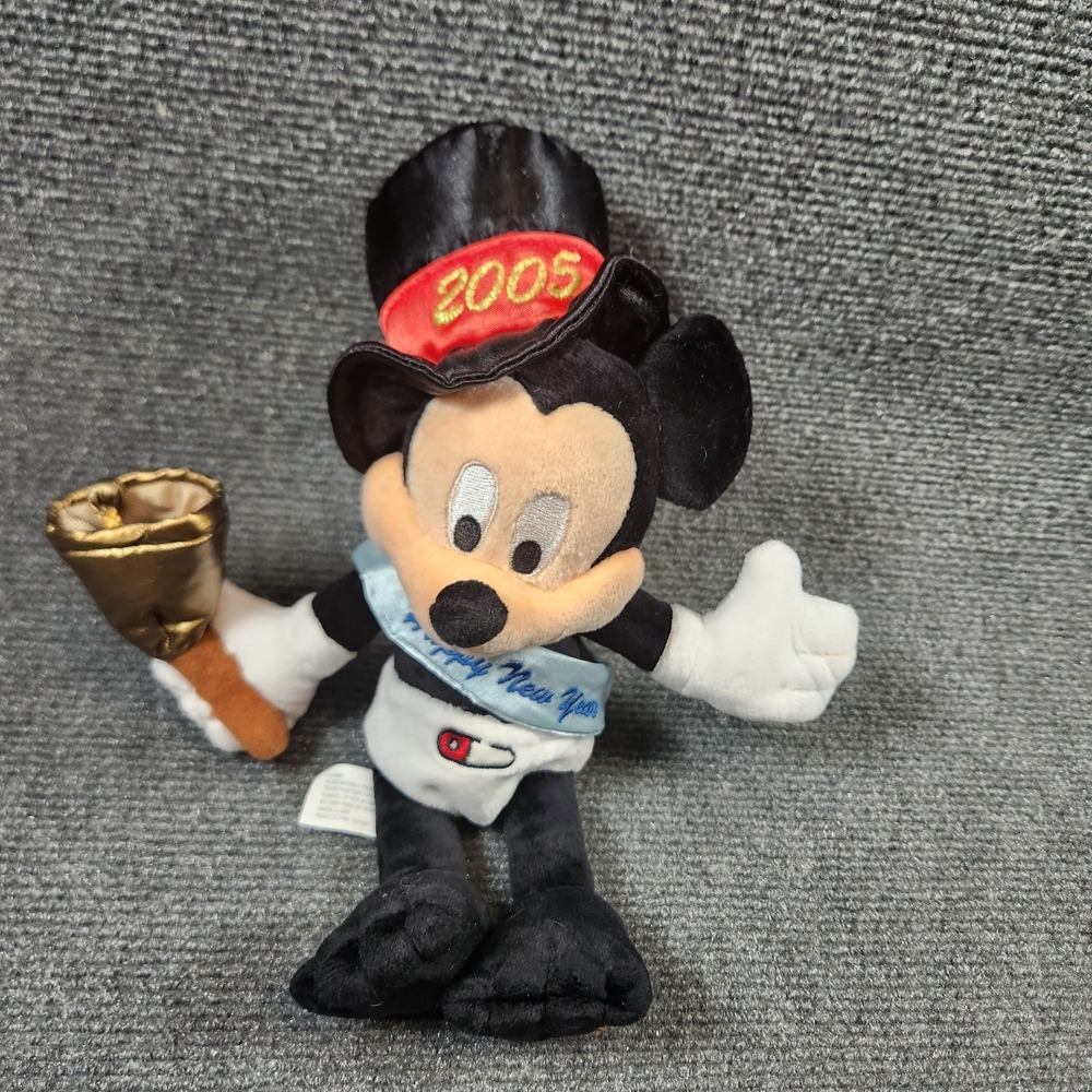 Vintage Mickey Mouse Plush Bean Bag Disneyland Resort New Year 2005 Y2K